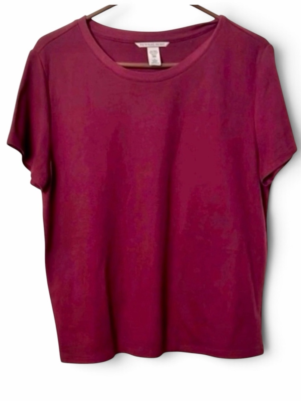Victoria's Secret Lounge Wear Women's Ribbed Burgundy Tee Size Medium